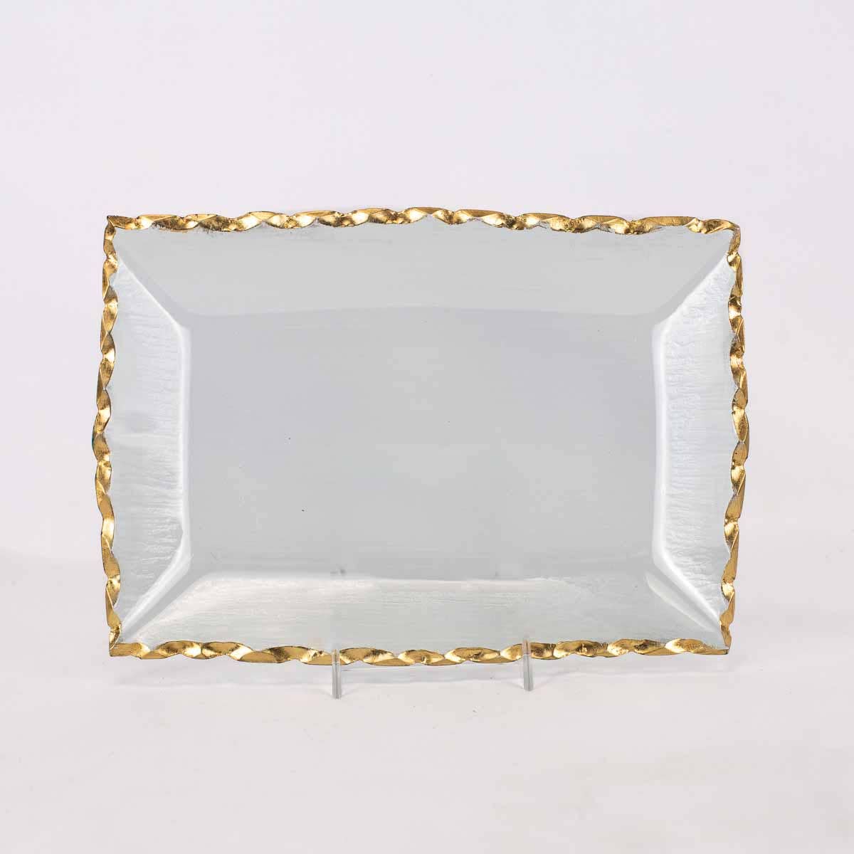 Seward Rectangle Serving Tray - Clear/Gold