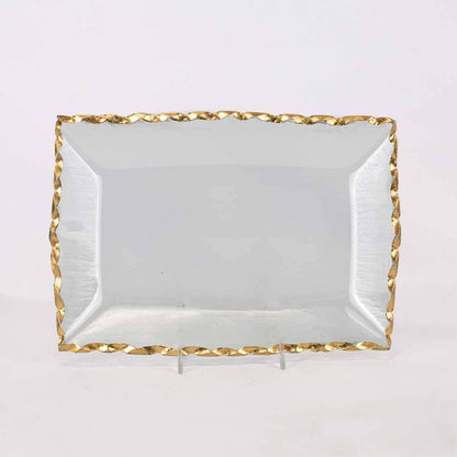 Seward Rectangle Serving Tray - Clear/Gold