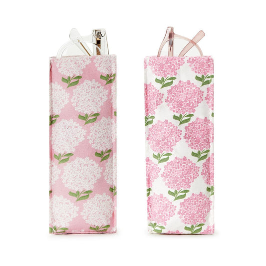 Pink Hydrangea Print Standing Eyeglass / Accessory Holder