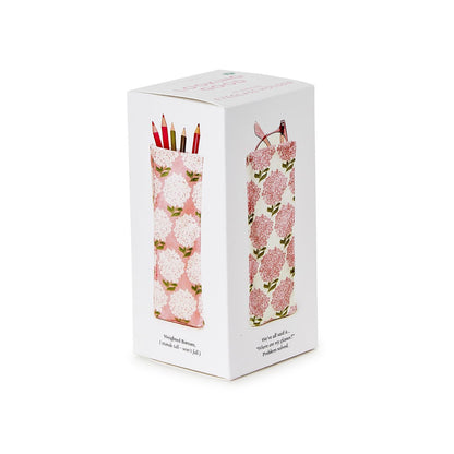 Pink Hydrangea Print Standing Eyeglass / Accessory Holder