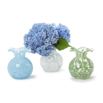 Ruffled Edge Spotted Vase Assorted 3 Colors: White, Blue, Green