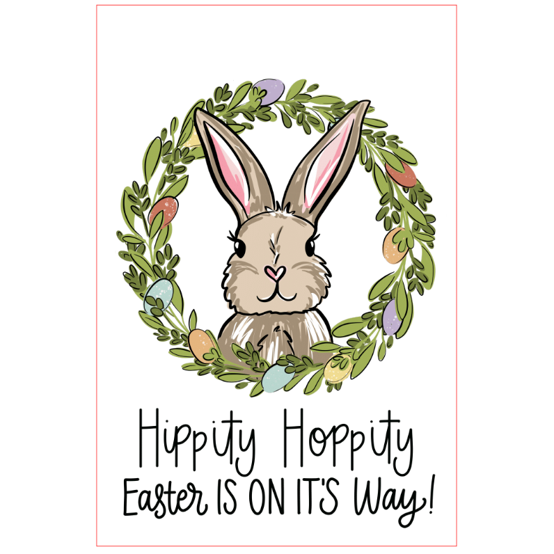 Hippity Hoppity Easter Tea Towel - Spring Decor