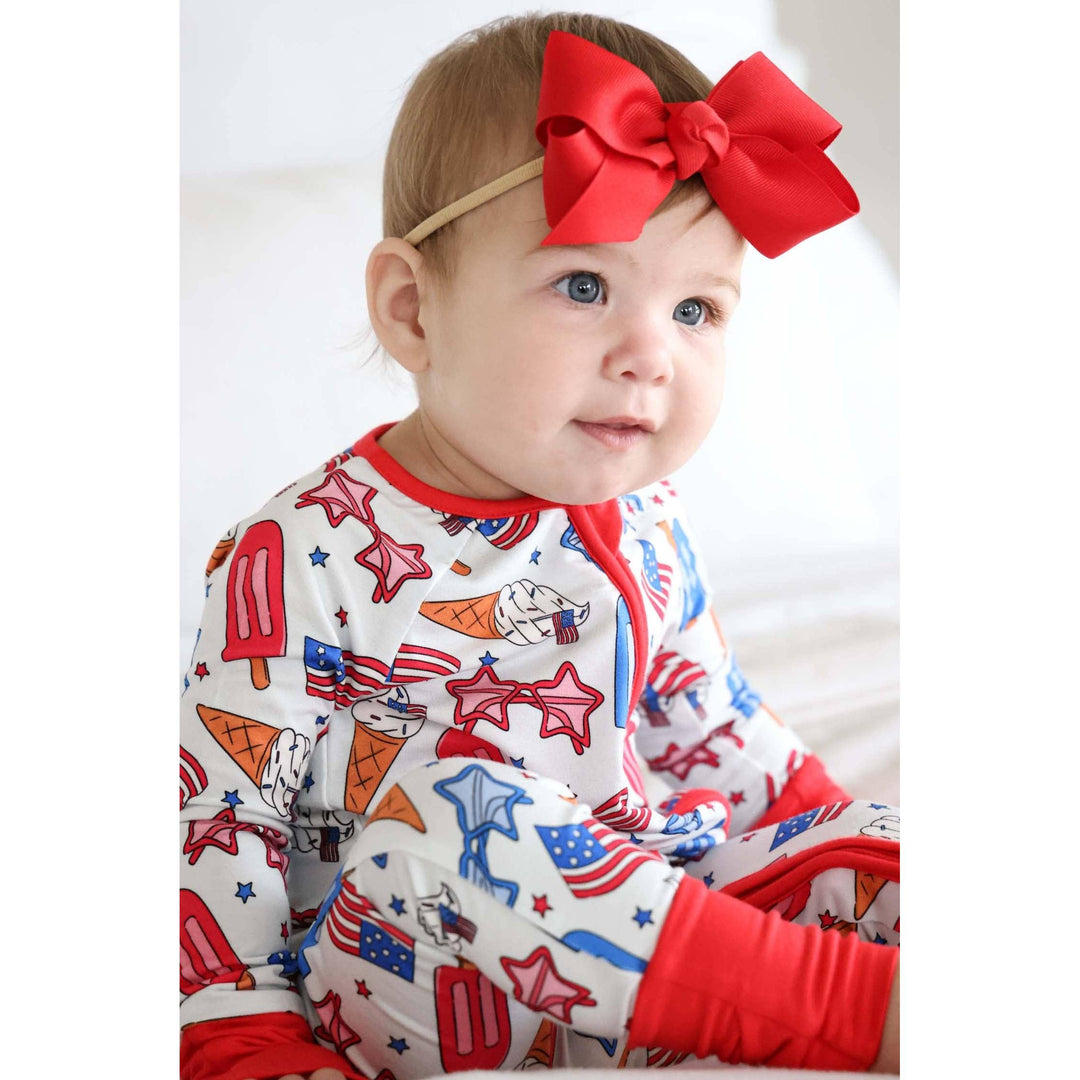 Convertible Zip Romper | Red, White &amp; Cool