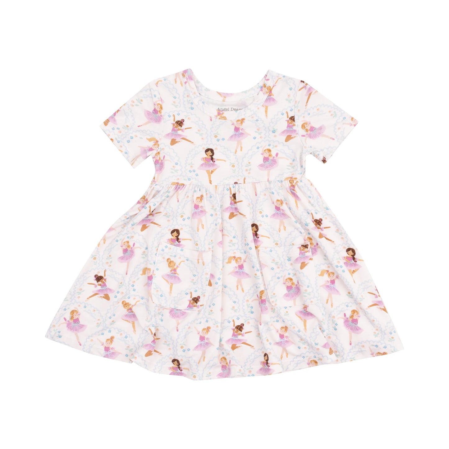 Short Sleeve Twirly Dress - Bow Ballerinas