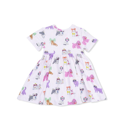 Fancy Dogs Bamboo Twirly Dress & Cartwheel Short Set | Angel Dear