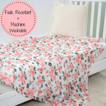 Pretty in Peony Baby Muslin Swaddle Blanket