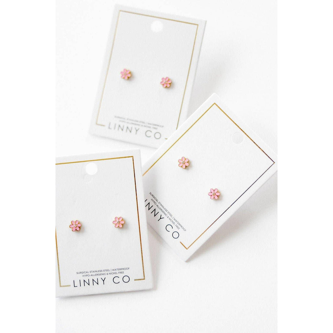 Screwback Stud Earrings - Alli Pink