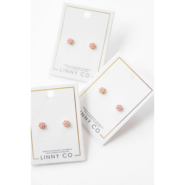 Screwback Stud Earrings - Alli Pink