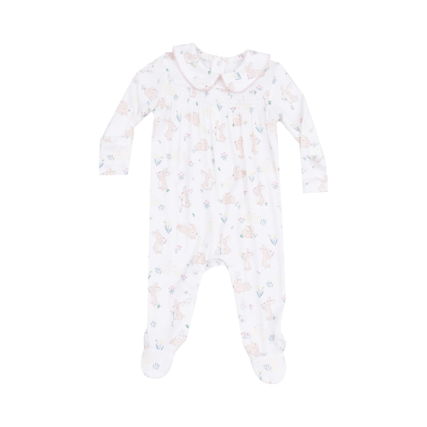 Smocked Peter Pan Footie - Bunny and Duck