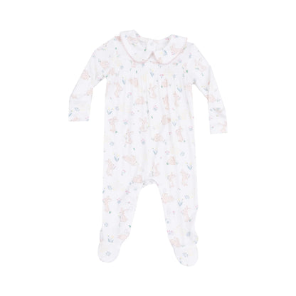 Smocked Peter Pan Footie - Bunny and Duck