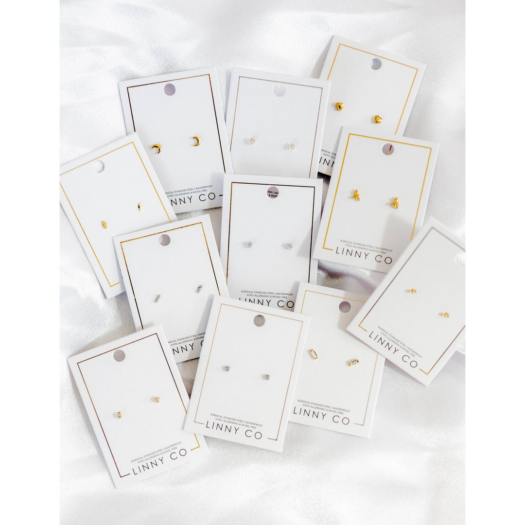 Screwback Stud Earrings - Micro Helen Gold