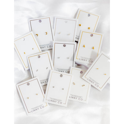 Screwback Stud Earrings - Micro Helen Gold