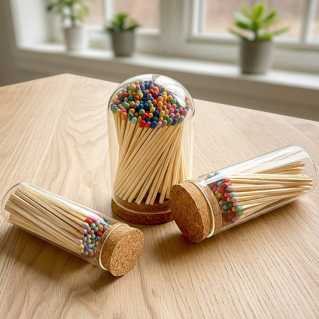 4" Matches in Premium Glass Cloche