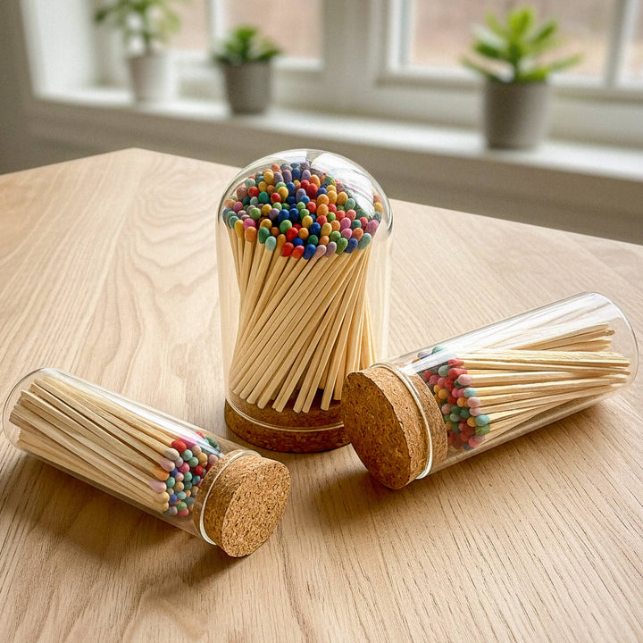 4" Matches in Premium Glass Cloche