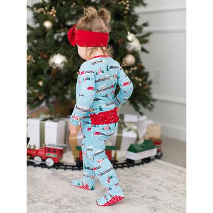 Baby Girls Winter Express Bamboo Viscose Footed Ruffle One Piece Pajama