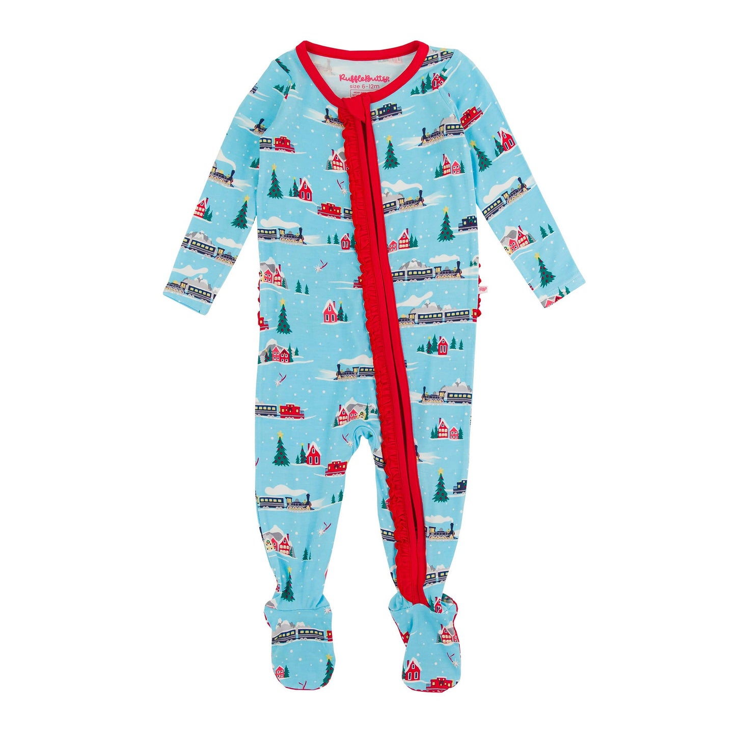 Baby Girls Winter Express Bamboo Viscose Footed Ruffle One Piece Pajama