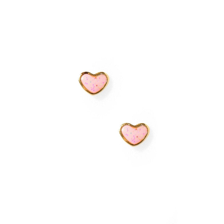 Screwback Stud Earrings - Nora Heart Pink