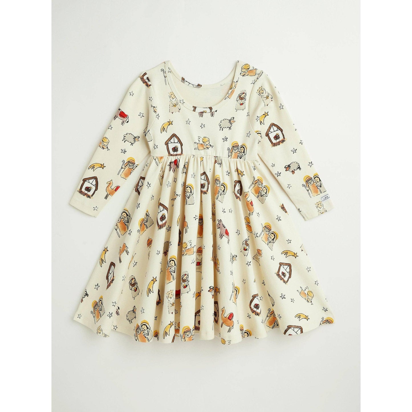 Away in a Manger Twirl Dress Cotton
