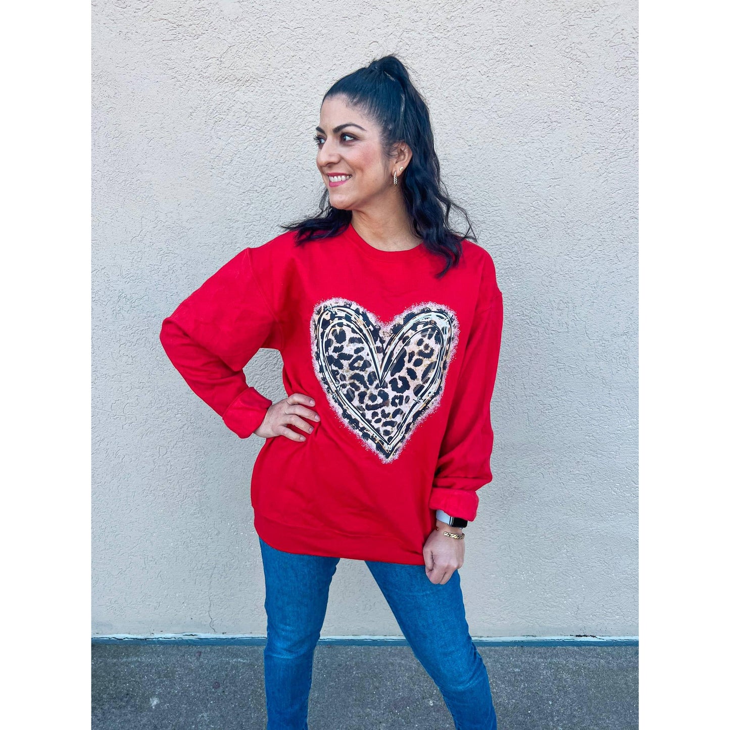Leopard Heart Sweatshirt