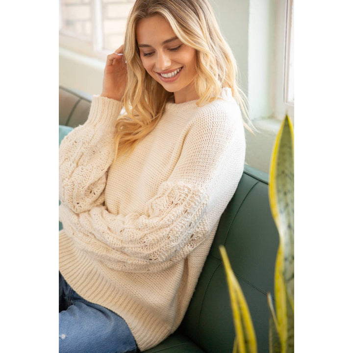 Puff Sleeve Basic Oversized Sweater