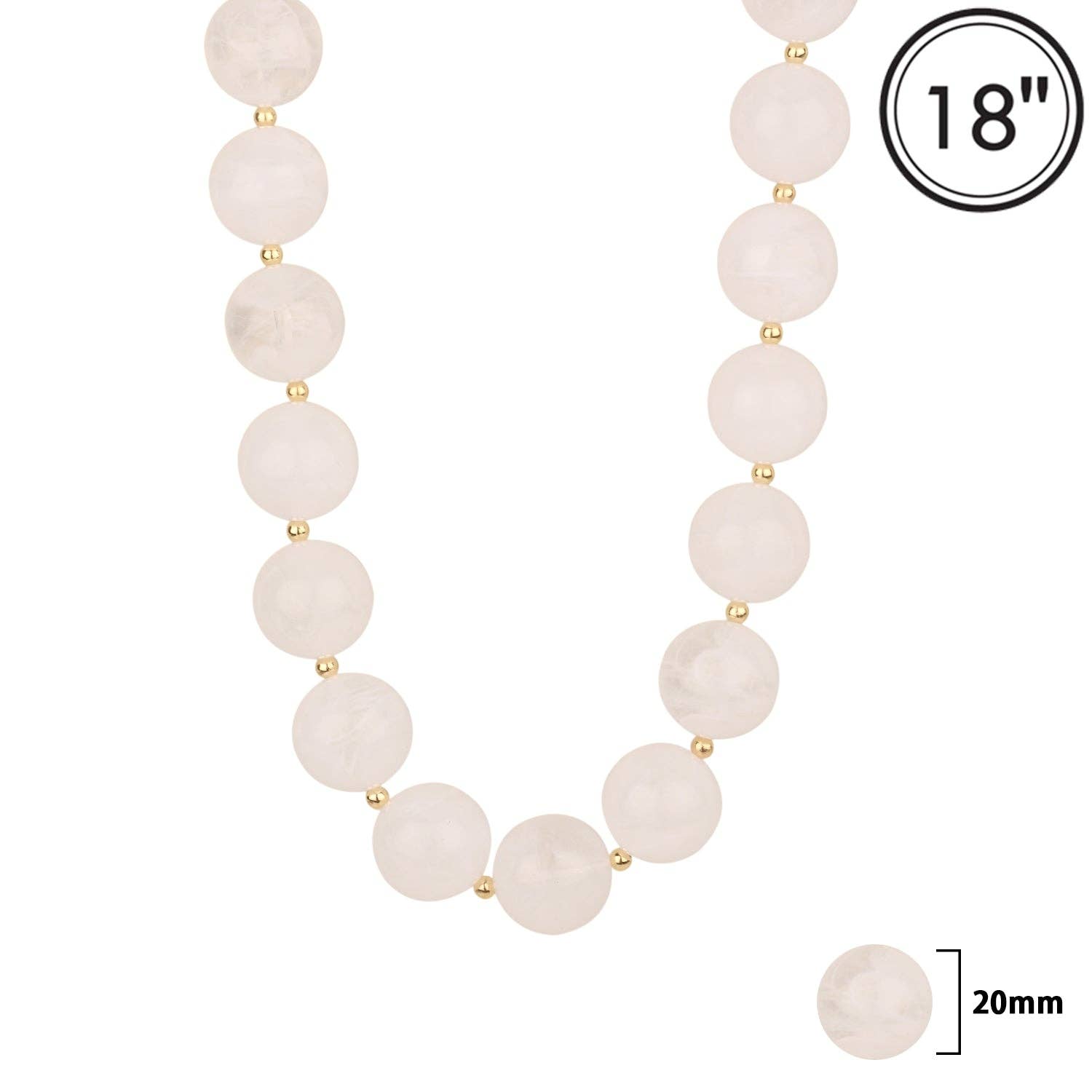 Necklace with pink beads and gold accents on a white background