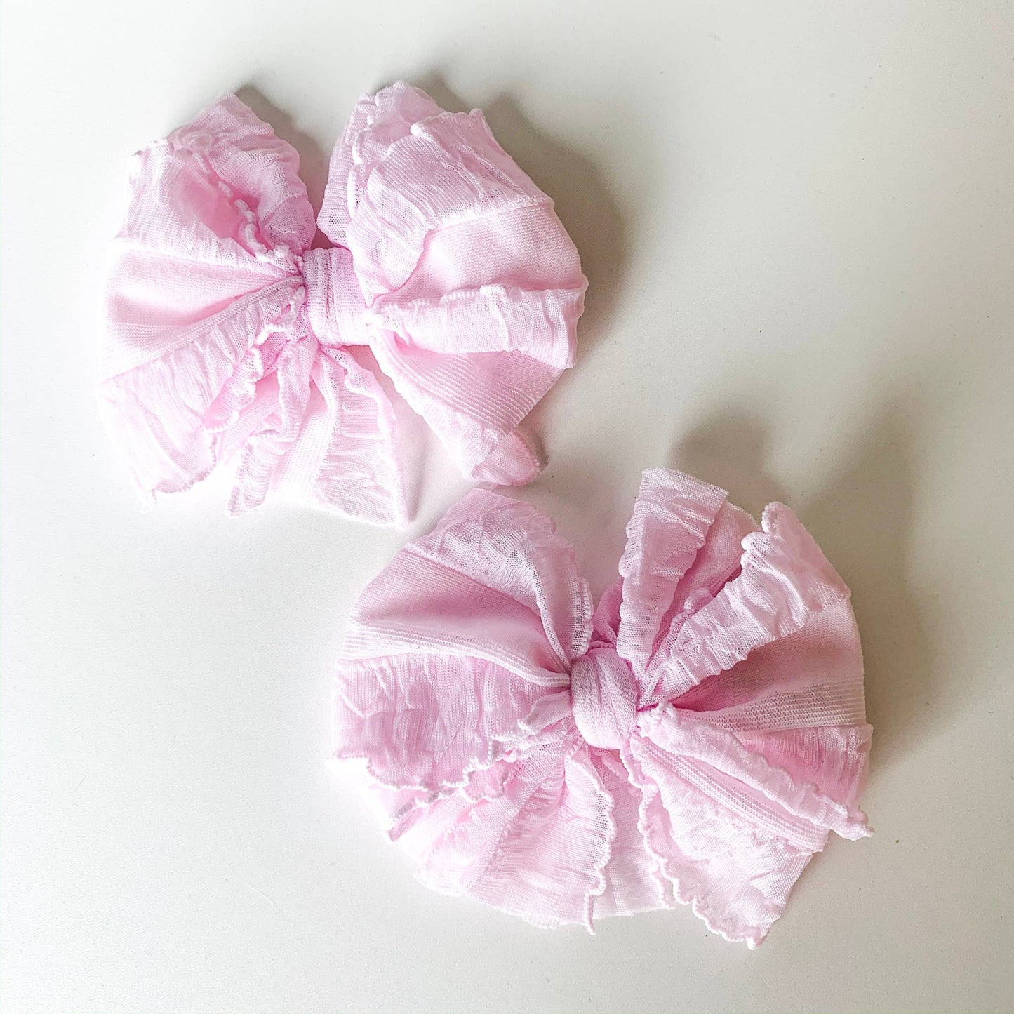 Ruffle Clip Set- Perfect Pink