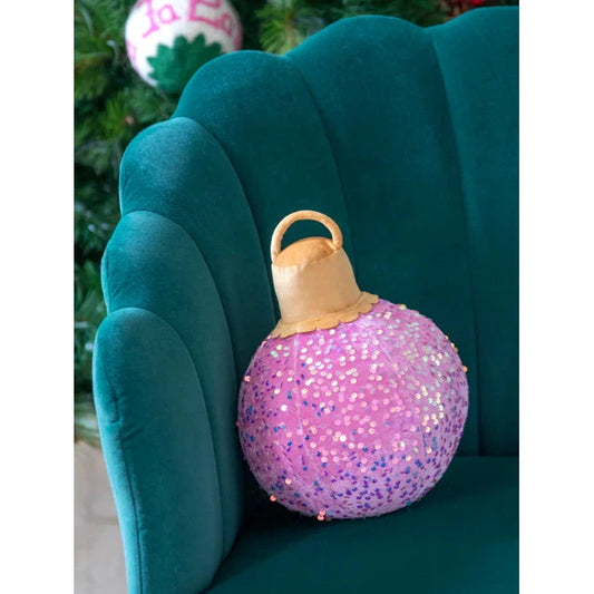 Shiraleah Merry Bauble Sequin Small Pillow, Candy