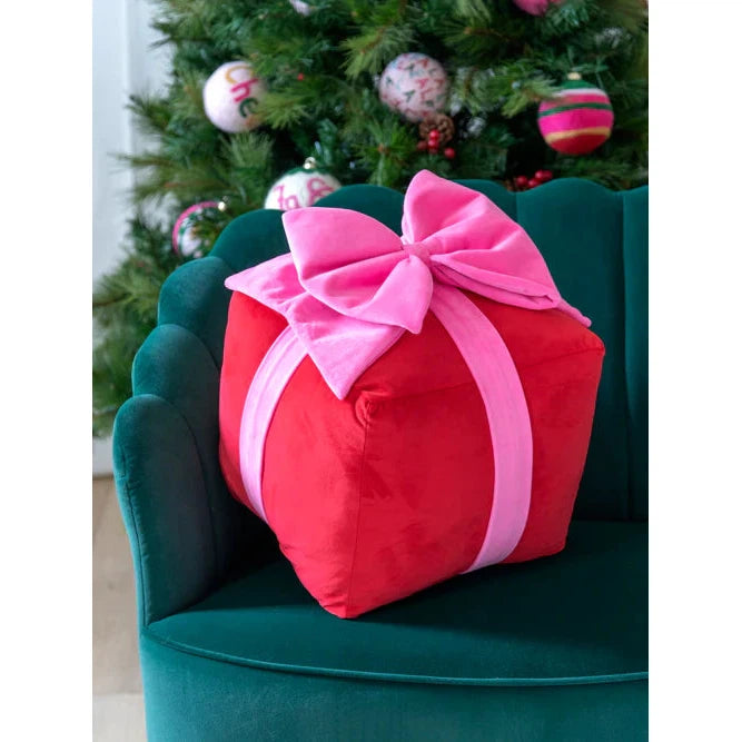 Shiraleah Gift Box Large Pillow, Red