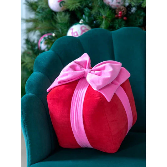 Shiraleah Gift Box Medium Pillow, Red