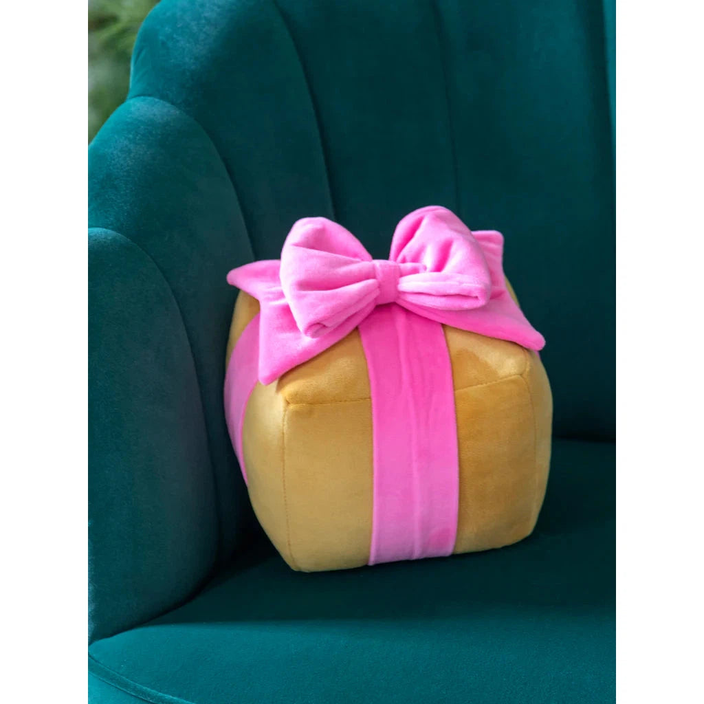 Shiraleah Gift Box Small Pillow, Gold