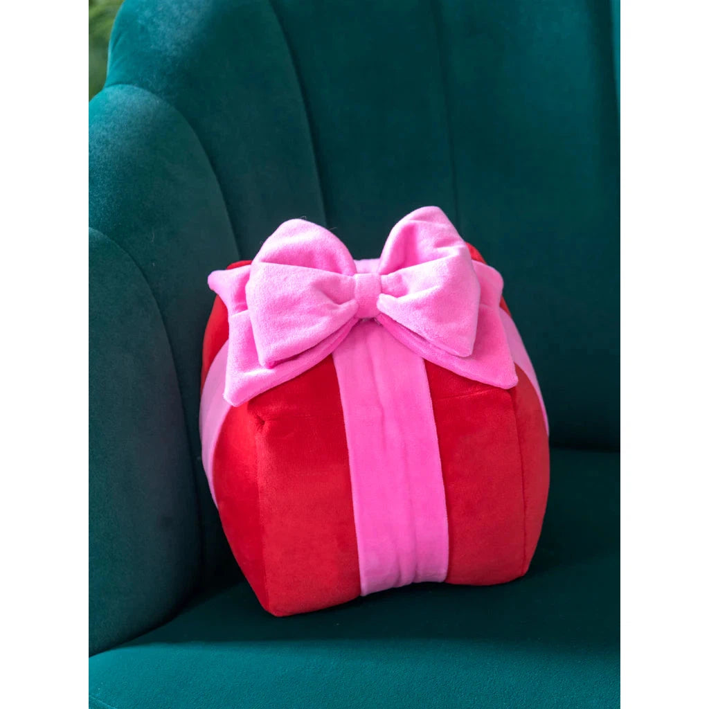 Shiraleah Gift Box Small Pillow, Red