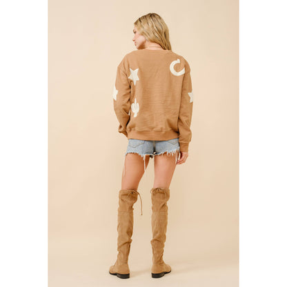 Western Textured Patchwork Sweatshirt