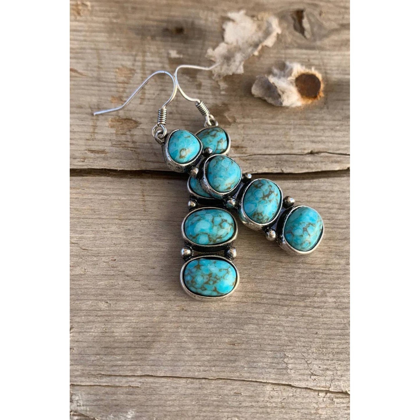 Turquoise Stacked Dangle Earrings