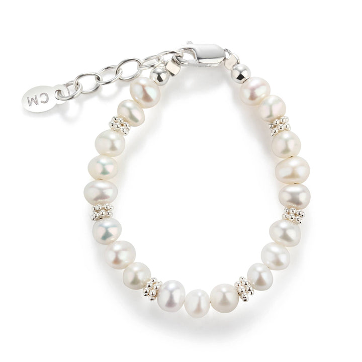 Girls Sterling Silver Pearl Baby Bracelet Kid&