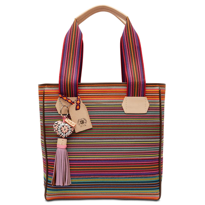 Consuela Reese Classic Tote in striped cloth with woven straps