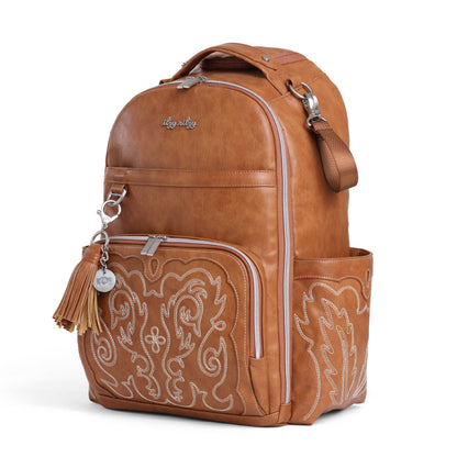 Itzy Ritzy Boss Plus™ Large Diaper Bag Backpack - Nash Saddle Vegan Leather