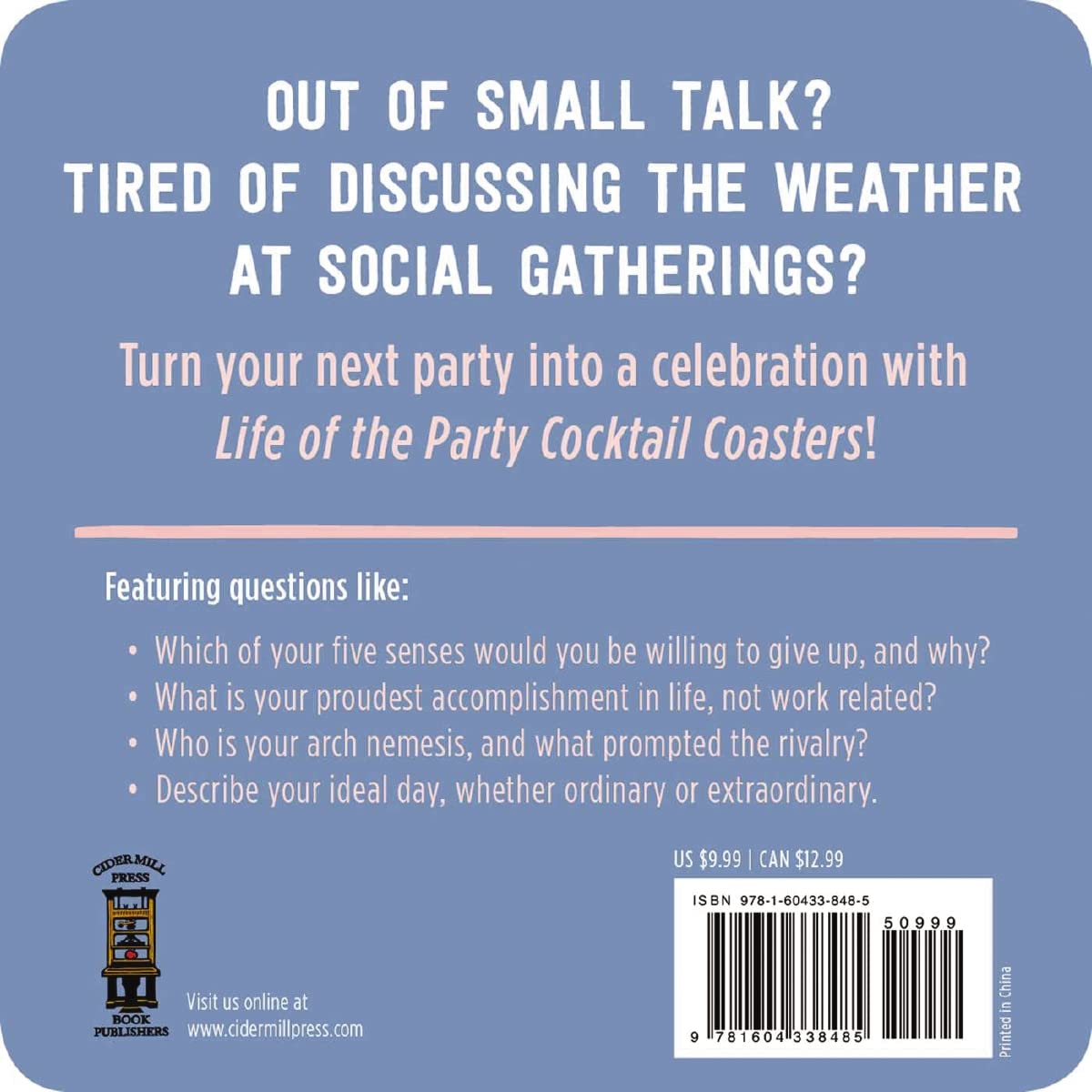 Life of the Party Cocktail Coasters 1: 60 Conversation Starters to Amaze, Amuse, and Entertain