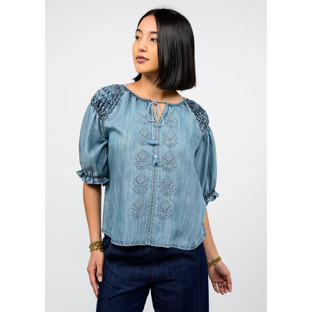 Smocked Sleeve Top