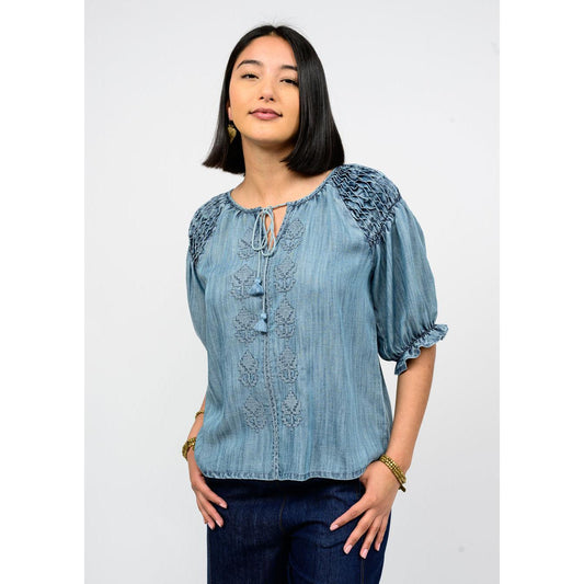 Smocked Sleeve Top