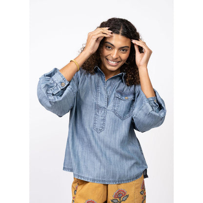 Tuck Sleeve Popover Shirt