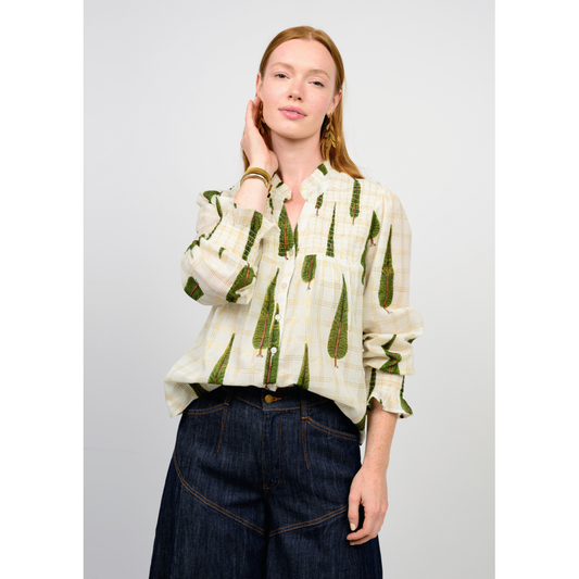 Metallic Plaid Tree Top