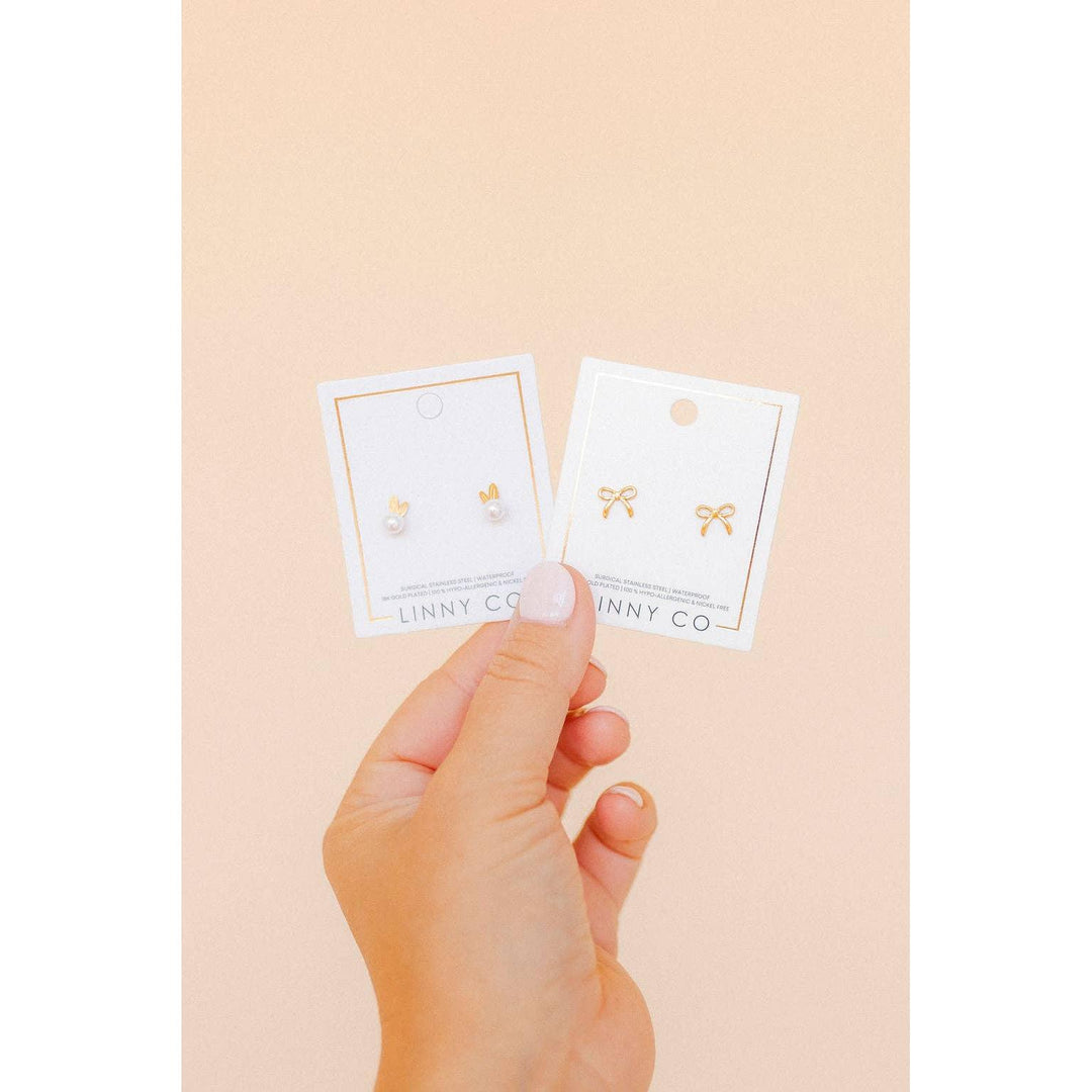 Screwback Stud Earrings - Sadie - Gold