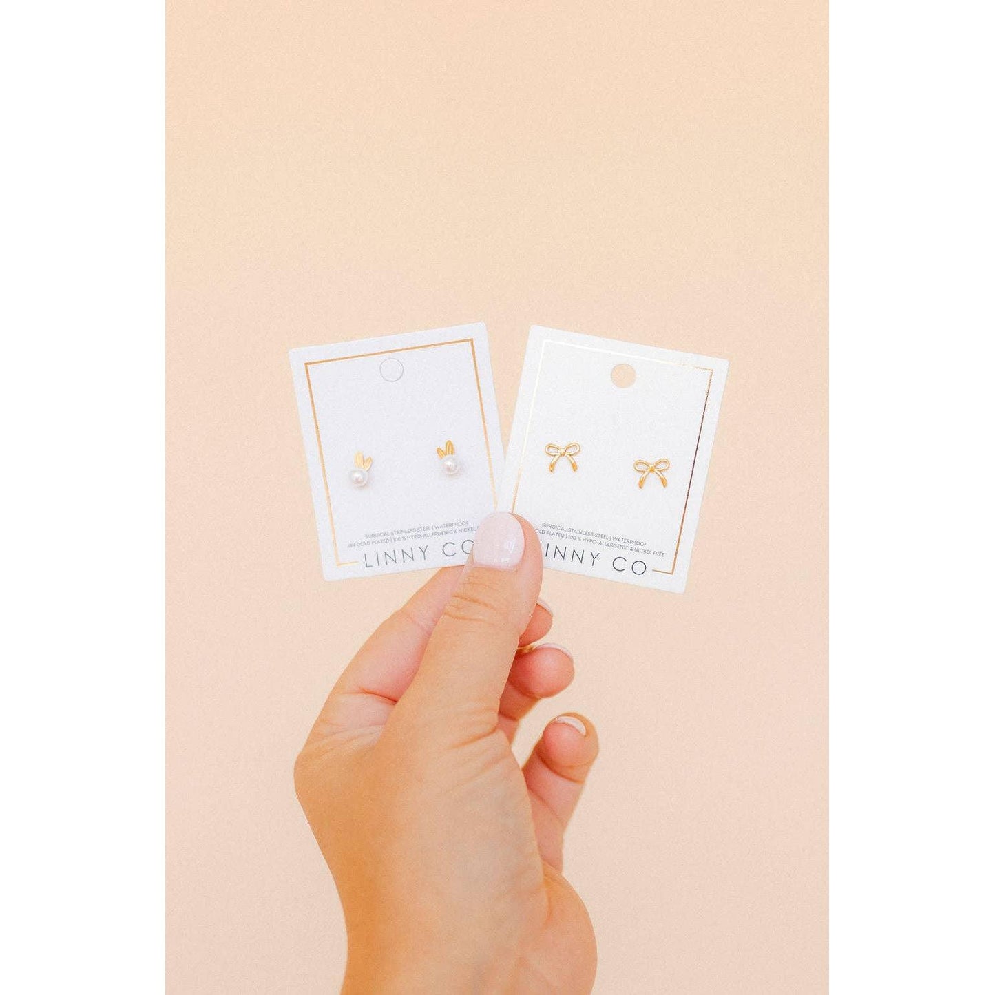 Screwback Stud Earrings - Sadie - Gold