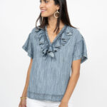 Ruffle Front Tunic Top