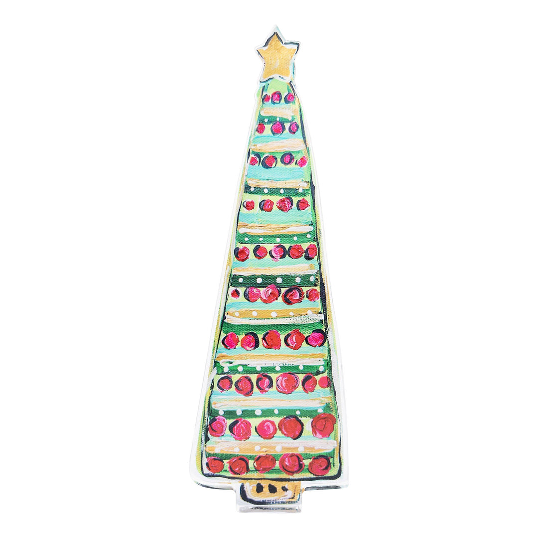 Glory Haus - Bright Gold and Green Christmas Tree Acrylic Stand