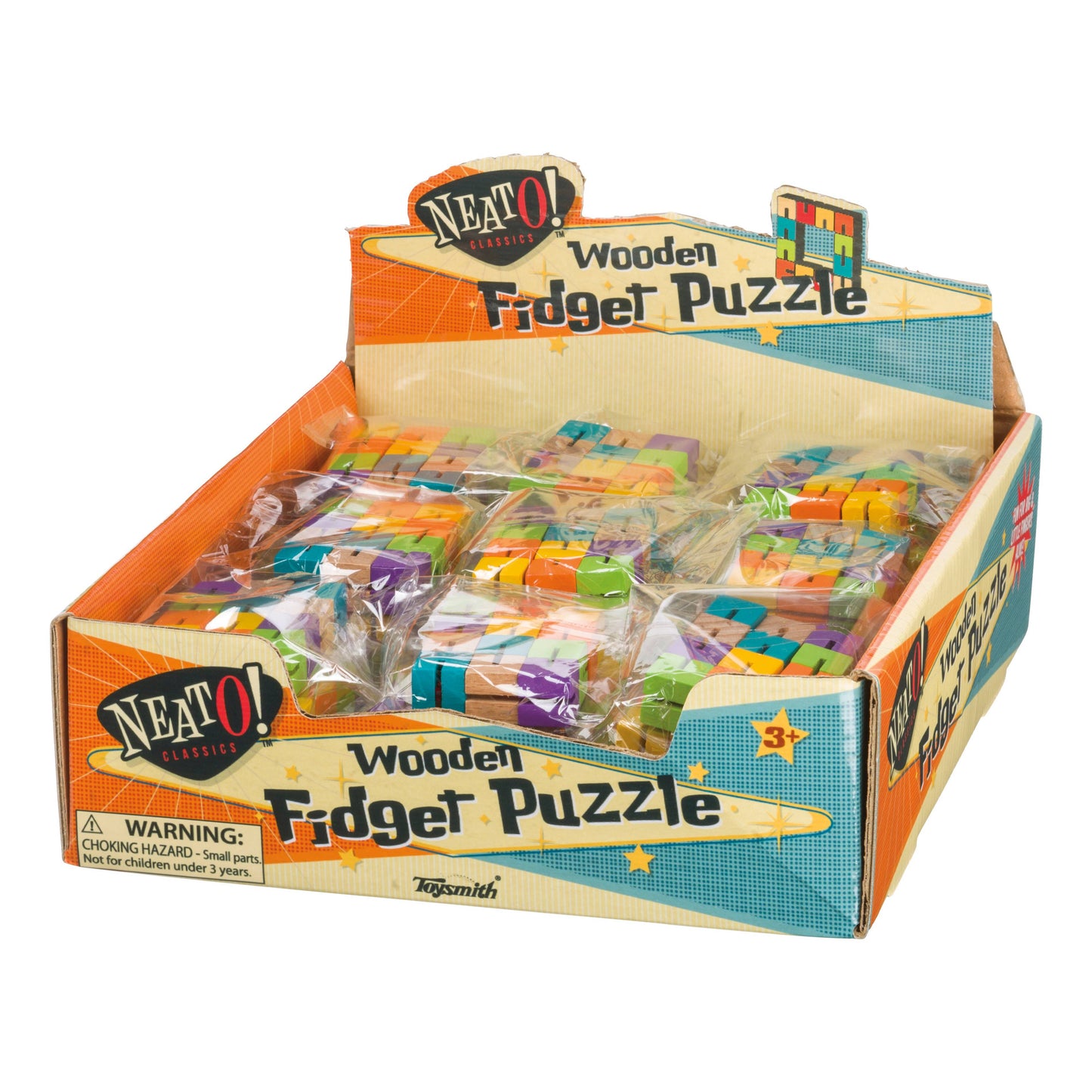 Neato! Wooden Fidget Puzzle, Colorful, Poly bagged, Asst