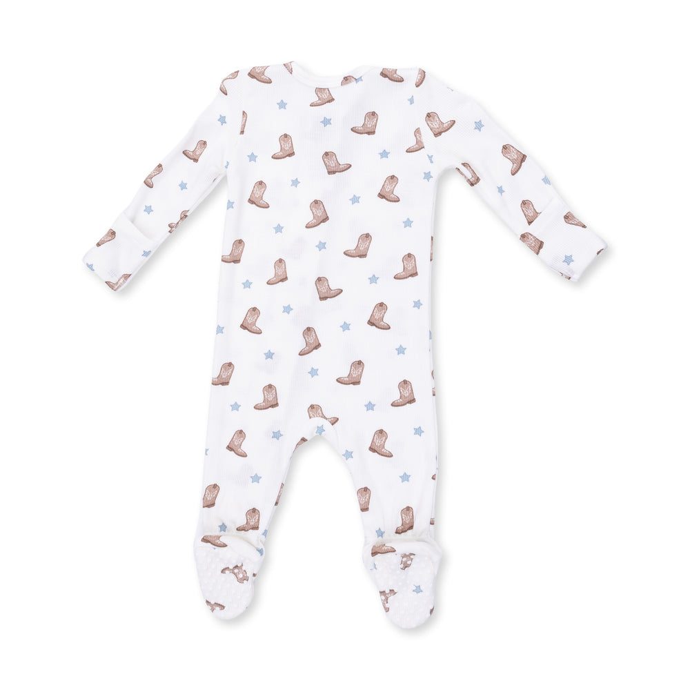 Angel Dear Mini Cowboy Boots 2 Way Zipper Footie Off White