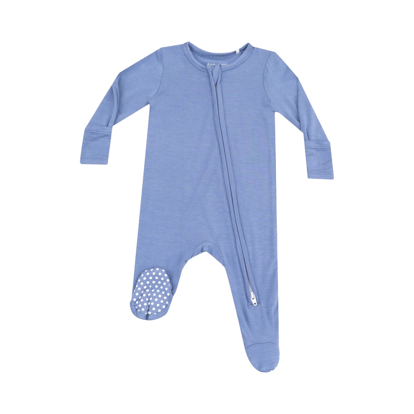 2 Way Zipper Footie - Solid Country Blue