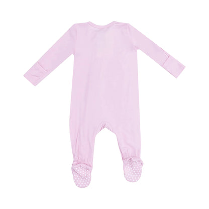 2 Way Zipper Footie - Solid Nosegay Pink