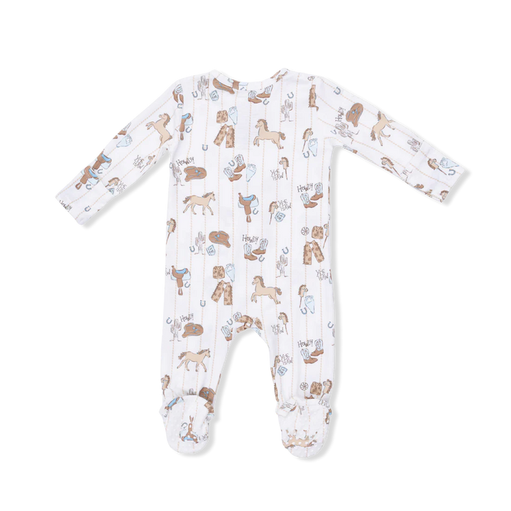 Cowboy Nursery Bamboo 2-Way Zipper Footie | Angel Dear